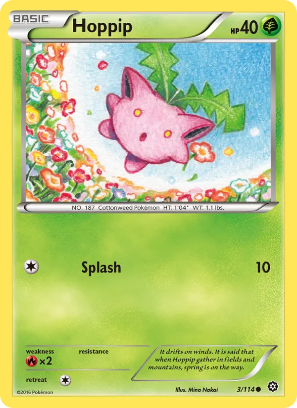 Hoppip Pokemon card from Steam Siege