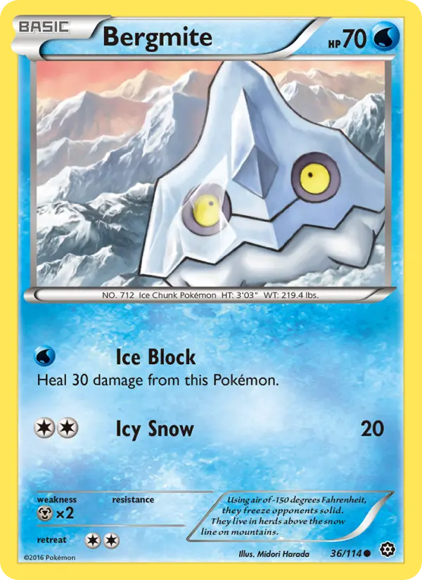 Bergmite Pokemon card from Steam Siege