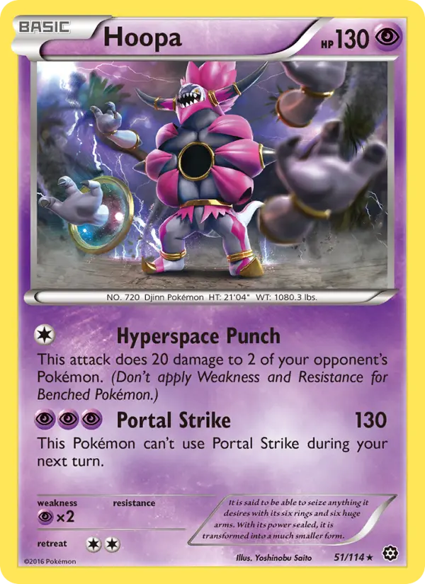 Hoopa Pokemon card from Steam Siege