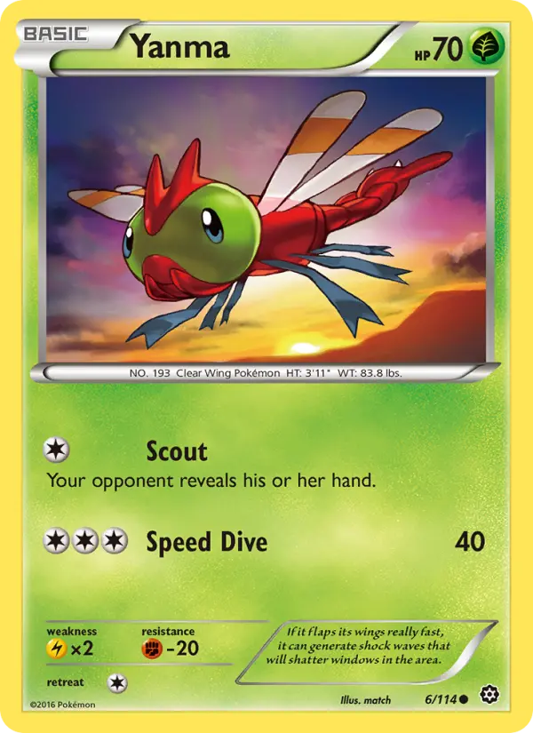 Yanma Pokemon card from Steam Siege