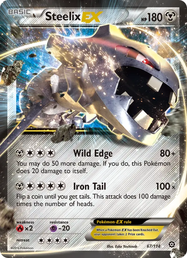 Steelix EX Pokemon card from Steam Siege