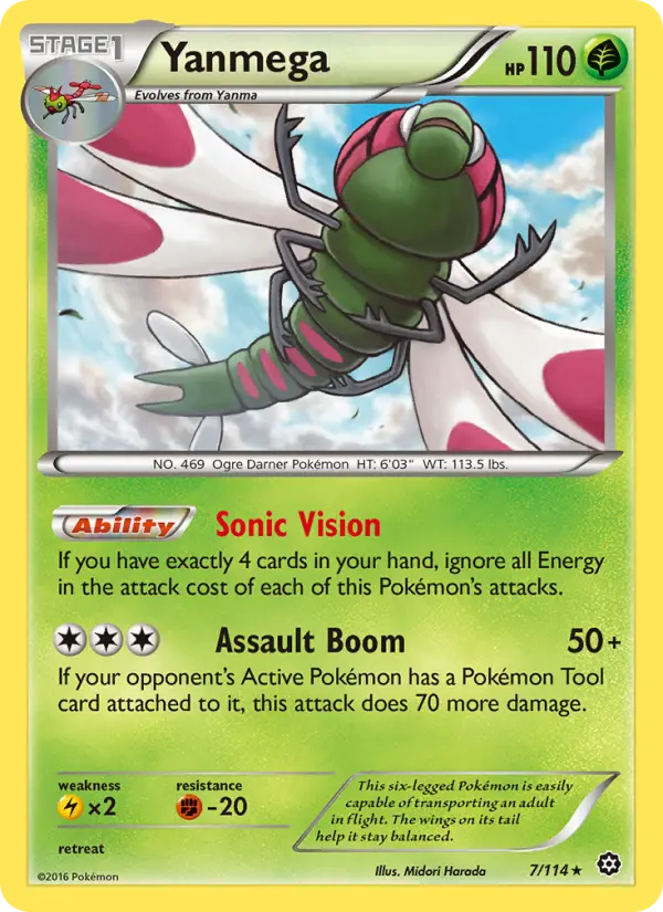 Yanmega Pokemon card from Steam Siege