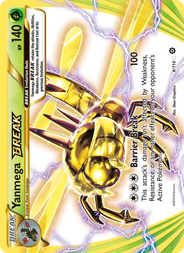 Yanmega BREAK Pokemon card from Steam Siege