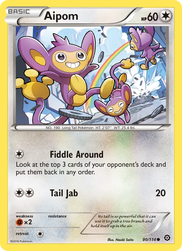 Aipom Pokemon card from Steam Siege