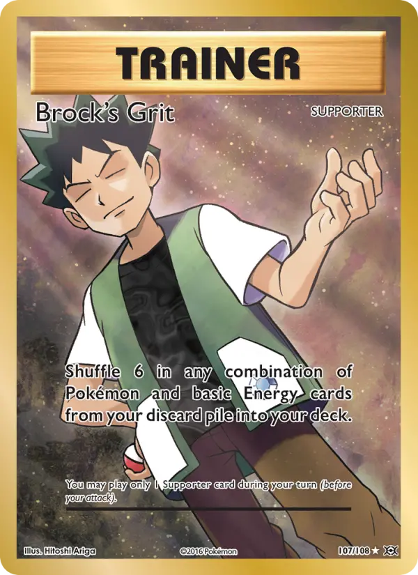 Brock's Grit Pokemon card from Evolutions