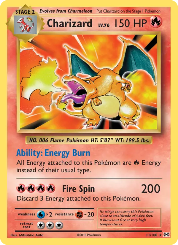 Charizard Pokemon card from Evolutions
