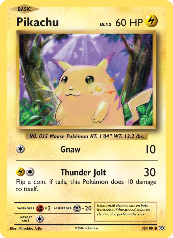 Pikachu Pokemon card from Evolutions