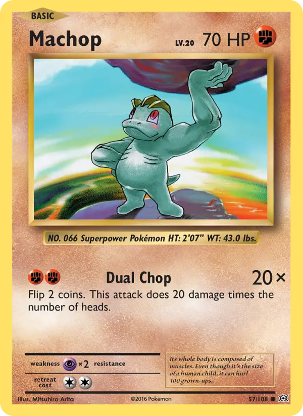 Machop Pokemon card from Evolutions
