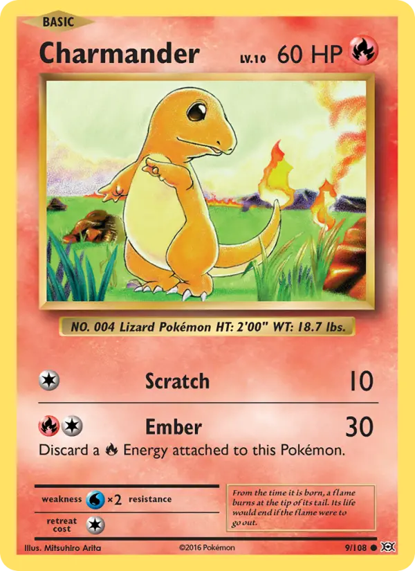 Charmander Pokemon card from Evolutions