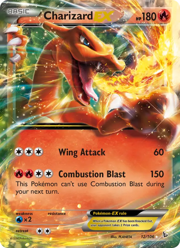 Charizard EX Pokemon card from Flashfire