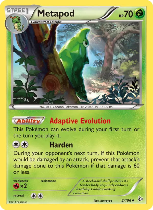 Metapod Pokemon card from Flashfire