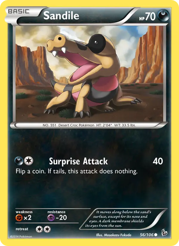 Sandile Pokemon card from Flashfire