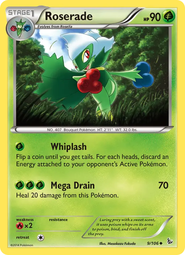 Roserade Pokemon card from Flashfire