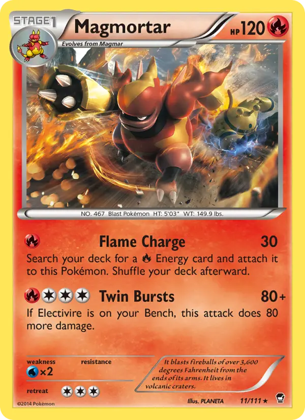 Magmortar Pokemon card from Furious Fists