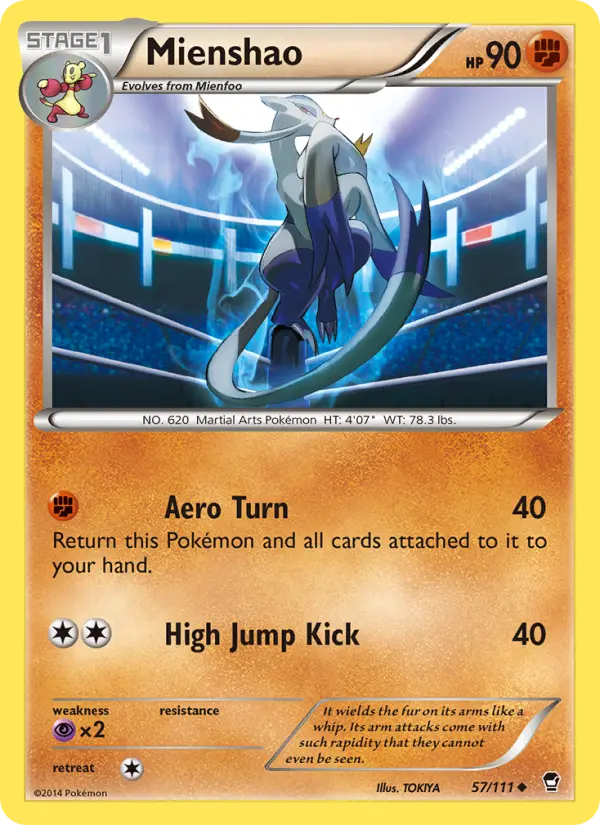 Mienshao Pokemon card from Furious Fists