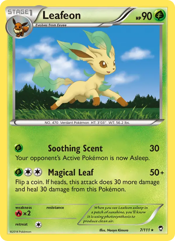 Leafeon Pokemon card from Furious Fists