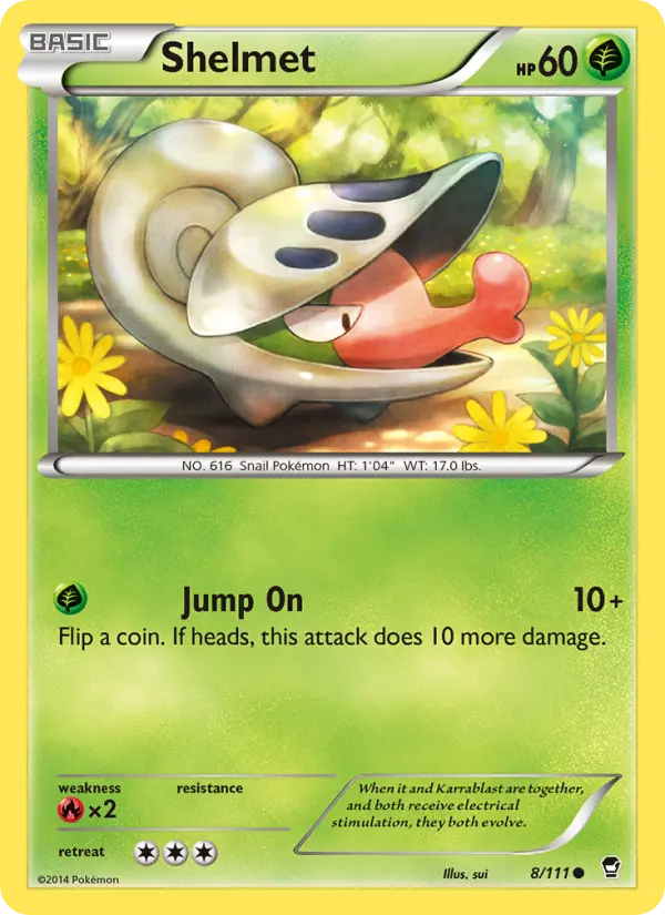 Shelmet Pokemon card from Furious Fists