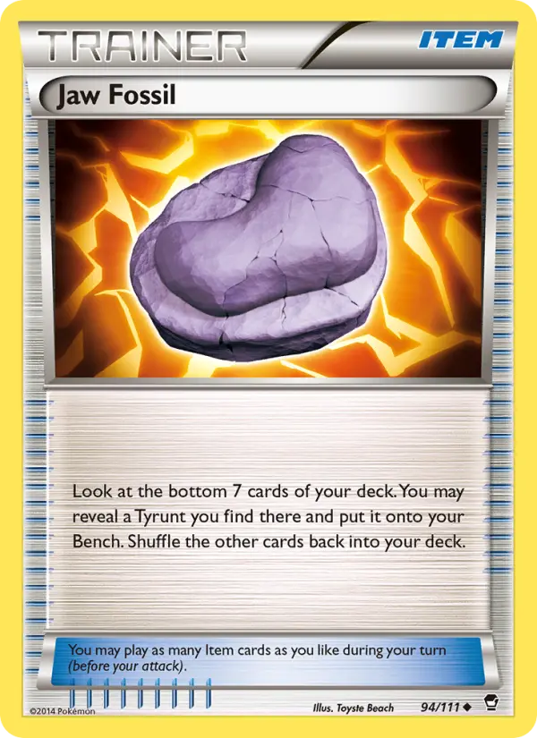 Jaw Fossil Pokemon card from Furious Fists