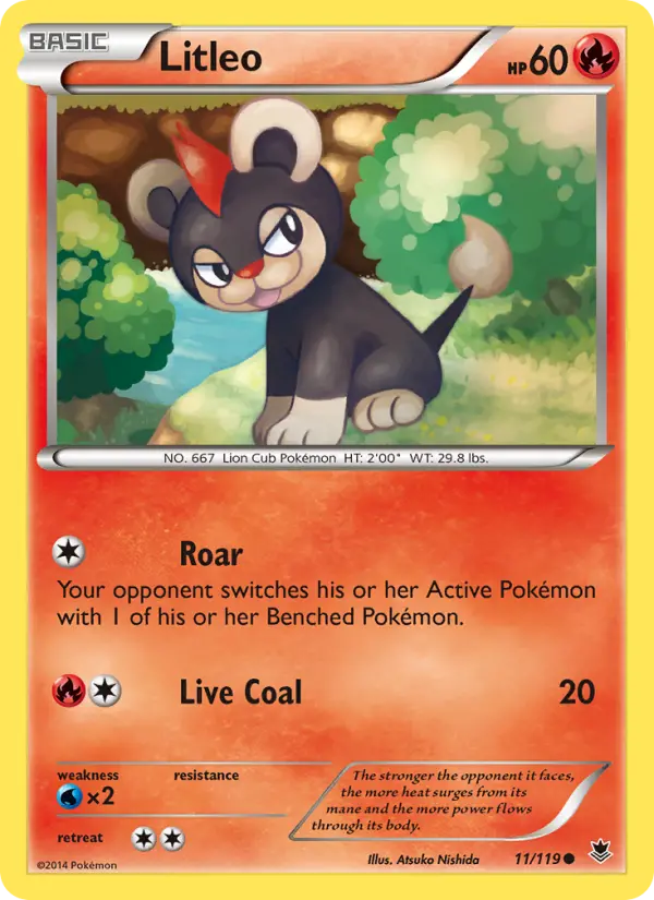 Litleo Pokemon card from Phantom Forces