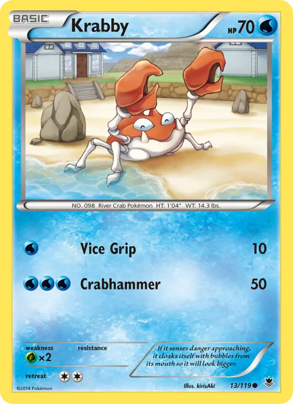 Krabby Pokemon card from Phantom Forces
