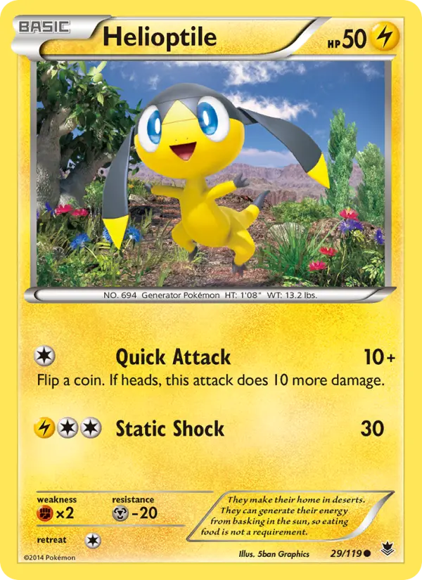 Helioptile Pokemon card from Phantom Forces