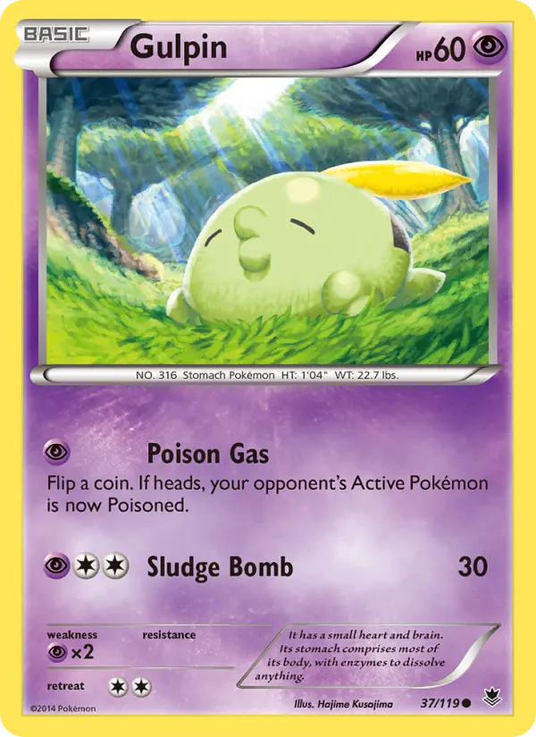 Gulpin Pokemon card from Phantom Forces