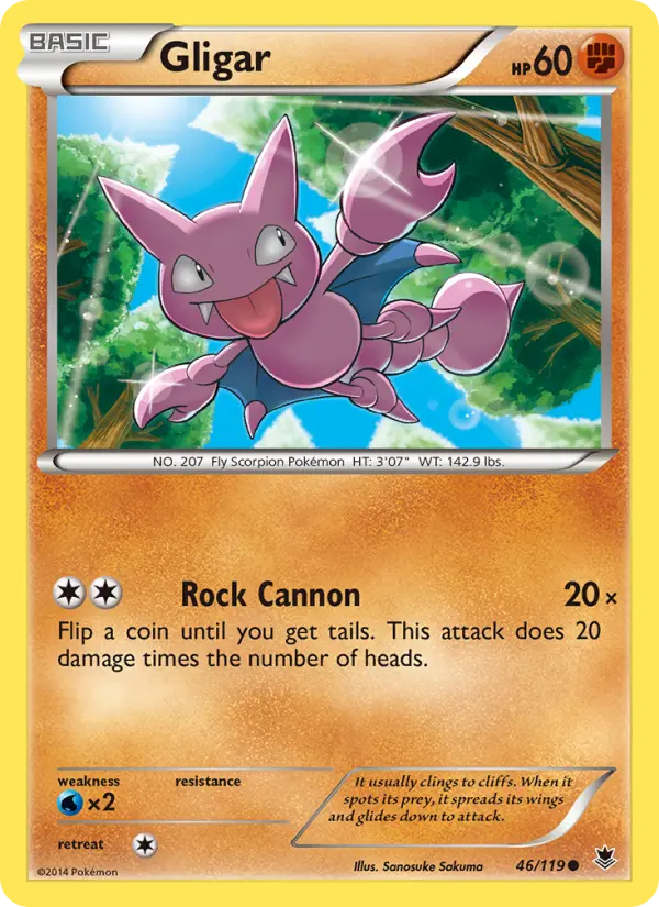 Gligar Pokemon card from Phantom Forces