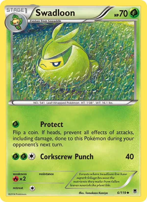 Swadloon Pokemon card from Phantom Forces