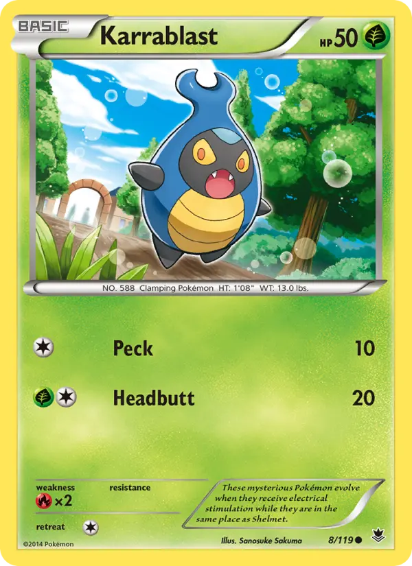 Karrablast Pokemon card from Phantom Forces