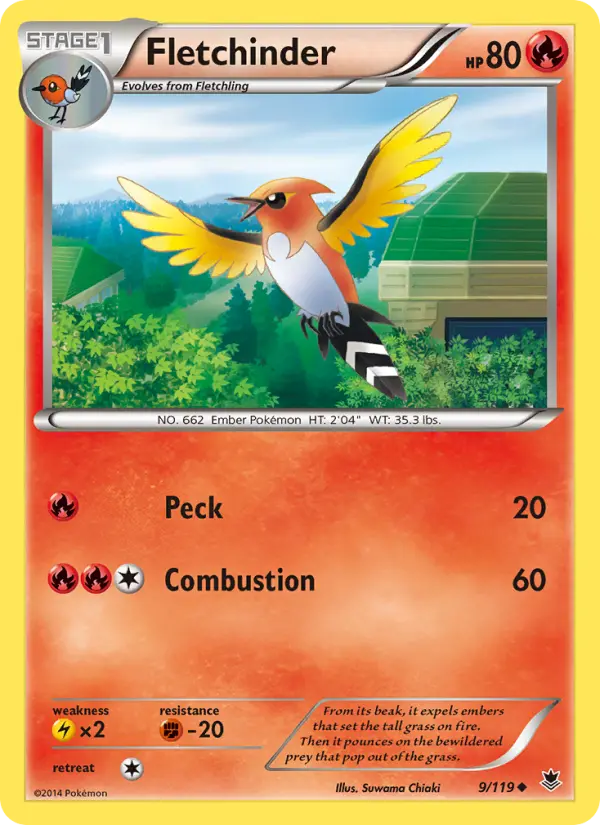 Fletchinder Pokemon card from Phantom Forces