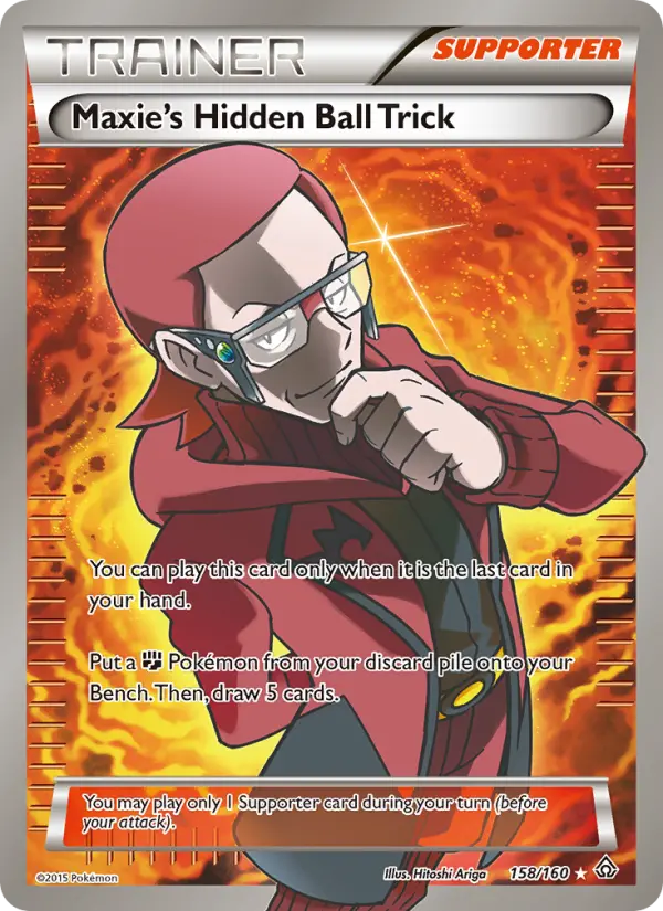 Maxie's Hidden Ball Trick Pokemon card from Primal Clash