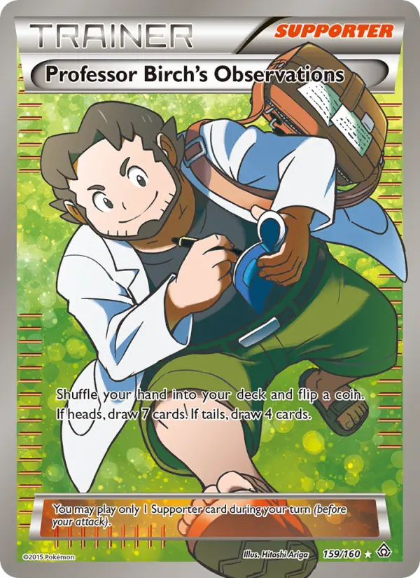 Professor Birch's Observations Pokemon card from Primal Clash