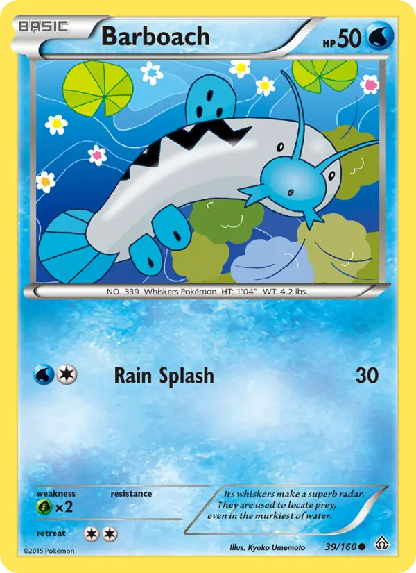 Barboach Pokemon card from Primal Clash