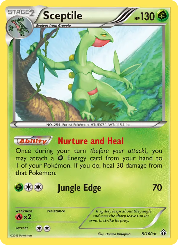 Sceptile Pokemon card from Primal Clash