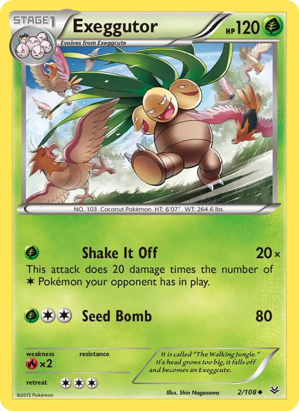 Exeggutor Pokemon card from Roaring Skies
