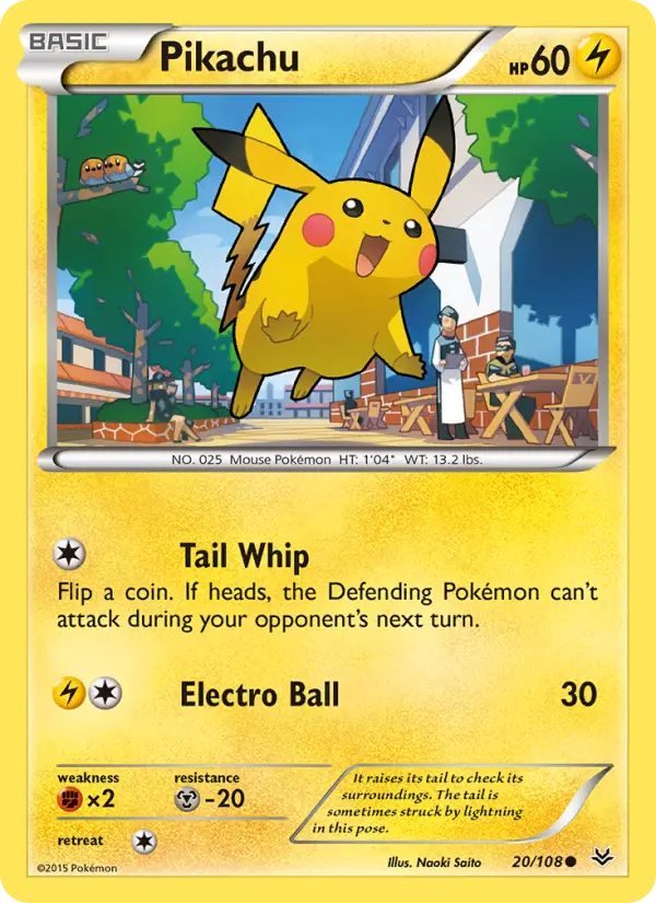Pikachu Pokemon card from Roaring Skies