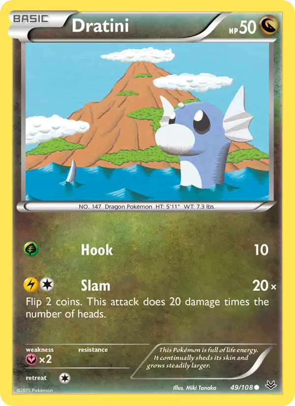 Dratini Pokemon card from Roaring Skies