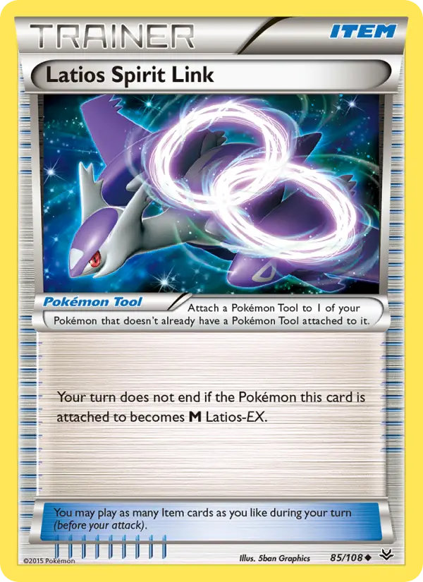 Latios Spirit Link Pokemon card from Roaring Skies