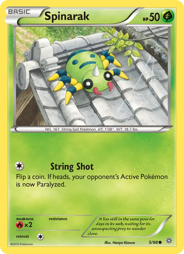 Spinarak Pokemon card from Ancient Origins