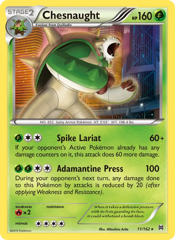 Chesnaught Pokemon card from BREAKthrough