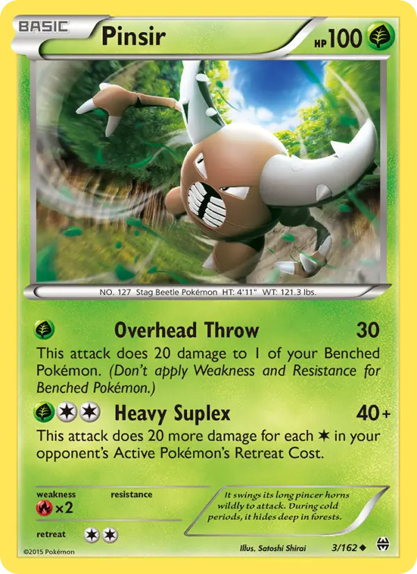 Pinsir Pokemon card from BREAKthrough
