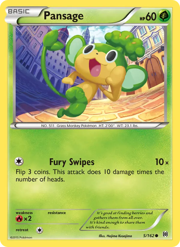 Pansage Pokemon card from BREAKthrough