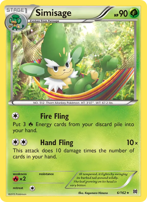 Simisage Pokemon card from BREAKthrough