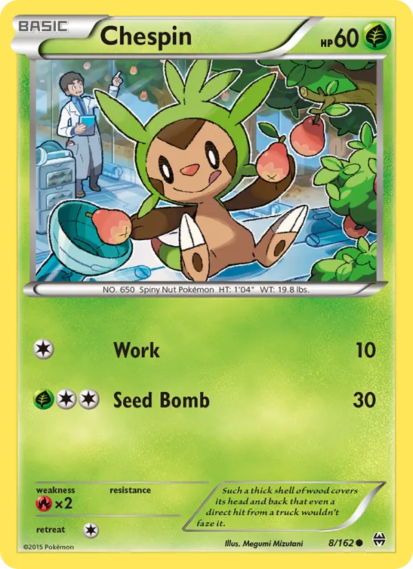 Chespin Pokemon card from BREAKthrough