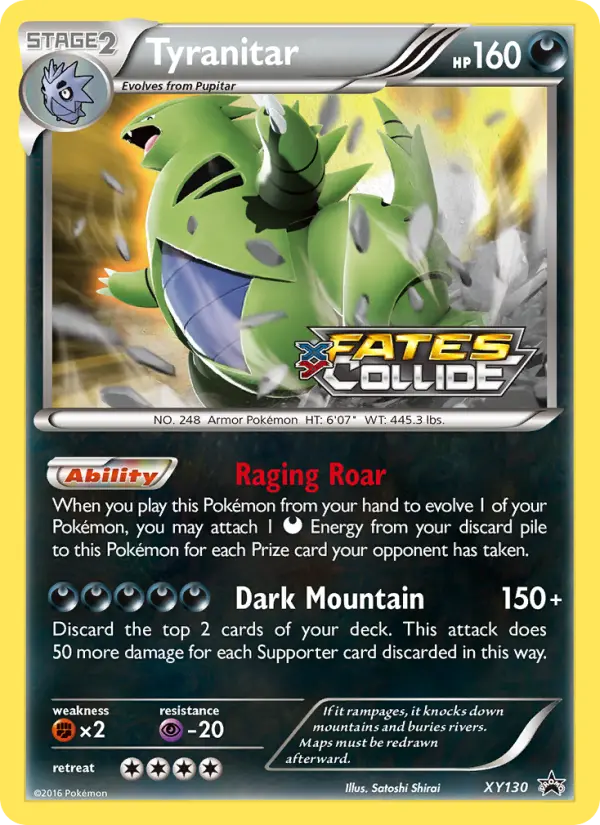 Tyranitar Pokemon card from XY Black Star Promos