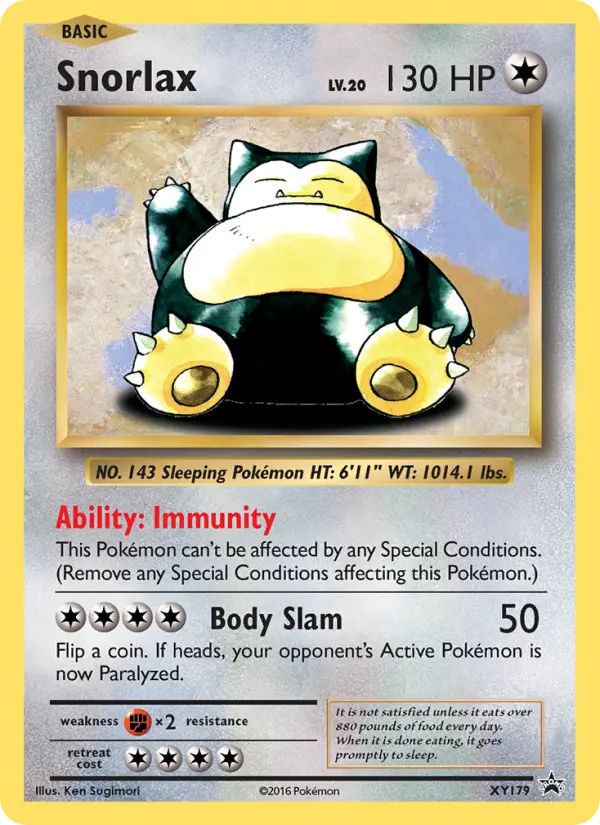 Snorlax Pokemon card from XY Black Star Promos